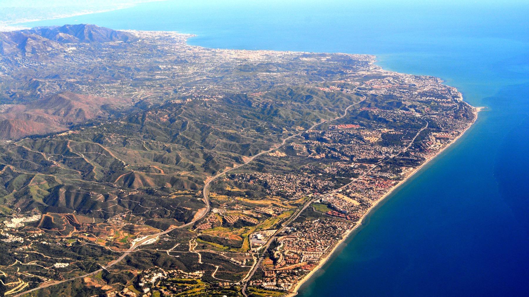 Costa del Sol coastline between Marbella and Fuengirola
