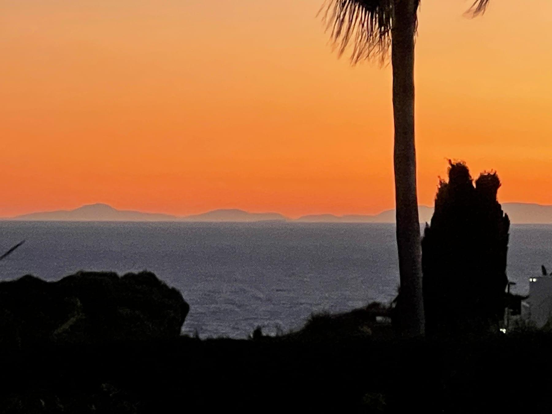 Sunset sea view from the villa